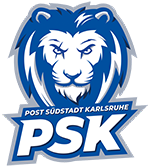 Post Südstadt Karlsruhe Logo mit Löwenkopf